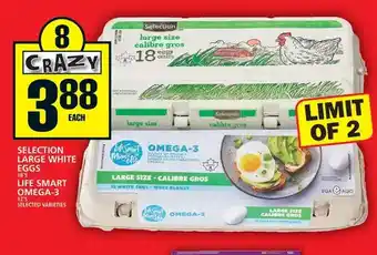 Food Basics Selection large white eggs | life smart omega-3 offer