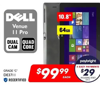 Factory Direct Dell 10.8" venue 11 pro 64gb offer