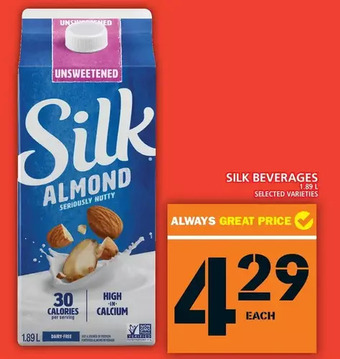 Food Basics Silk beverages offer