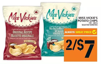 Food Basics Miss vickie's potato chips offer