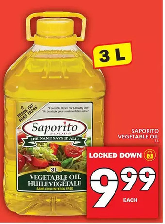 Food Basics Saporito vegetable oil offer