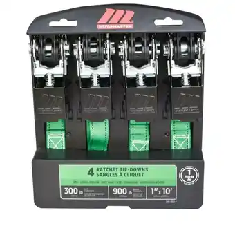 Canadian Tire Standard-duty 900-lb ratchet tie-downs, 4-pack offer