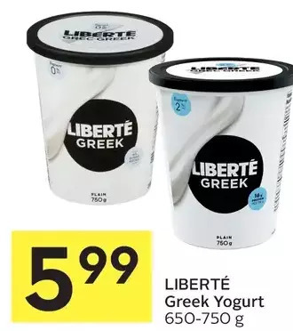 Foodland Liberté greek yogurt offer