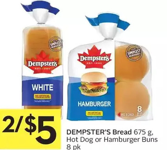 Foodland Dempster's bread, hot dog or hamburger buns offer