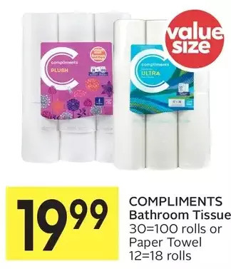 Foodland Compliments bathroom tissue offer