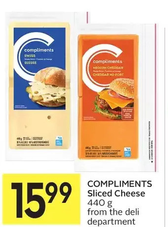 Foodland Compliments sliced cheese offer