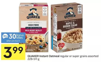Foodland Quaker instant oatmeal offer