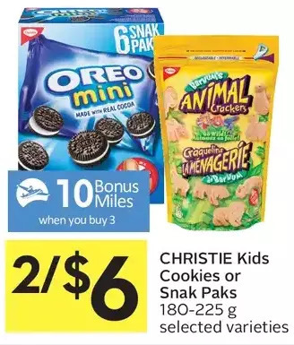 Foodland Christie kids cookies or snak paks offer