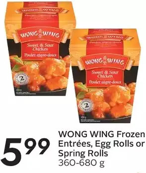 Sobeys Wong wing frozen entrees, egg rolls or spring rolls offer