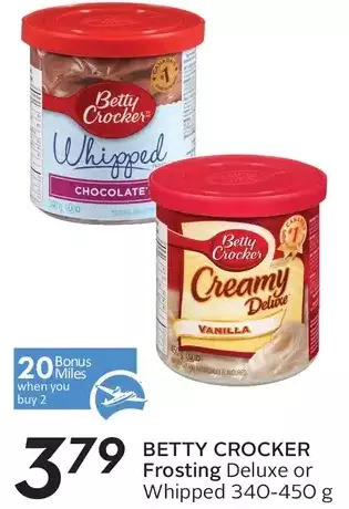 Sobeys Betty crocker frosting deluxe or whipped offer