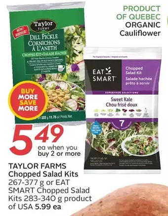 Sobeys Taylor farms chopped salad kits or eat smart chopped salad kits offer