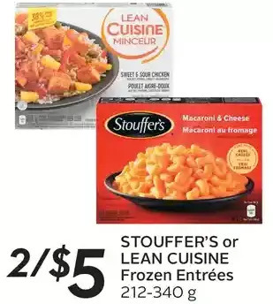 Sobeys Stouffer's or lean cuisine frozen entrees offer
