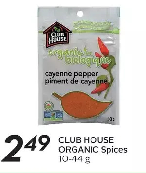 Sobeys Club house organic spices offer