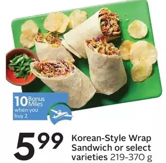 Sobeys Korean-style wrap sandwich offer