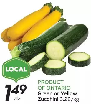 Sobeys Green or yellow zucchini offer