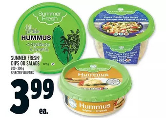 Metro Summer fresh dips or salads offer