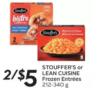 Stouffer's or lean cuisine frozen entrees