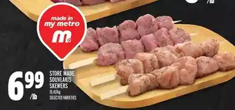 Metro Store made souvlakis skewers offer