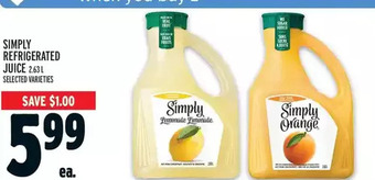 Metro Simply refrigerated juice offer