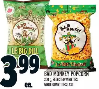 Metro Bad monkey popcorn offer