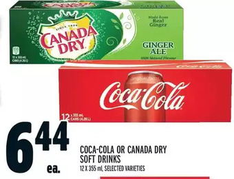 Metro Coca-cola or canada dry soft drinks offer