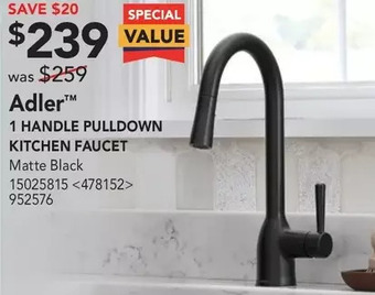 RONA Adler 1 handle pulldown kitchen faucet offer