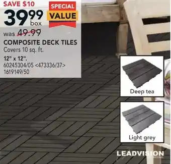 RONA Leadvision composite deck tiles offer