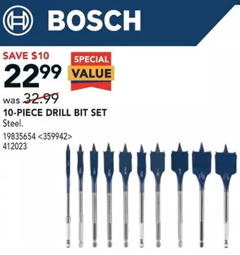 RONA Bosch 10-piece drill bit set offer
