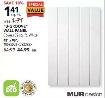 RONA Mur design "u-groove" wall panel offer