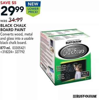 Lowe's Black chalk board paint offer
