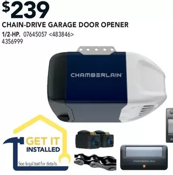 Lowe's Chamberlain chain-drive garage door opener offer