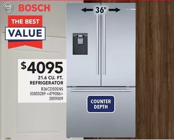 Lowe's Bosch 21.6 cu. ft. refrigerator offer