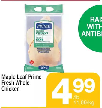 Highland Farms Maple leaf prime fresh whole chicken offer