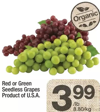 Highland Farms Red or green seedless grapes offer