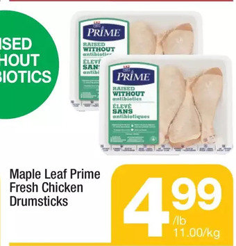 Highland Farms Maple leaf prime fresh chicken drumsticks offer