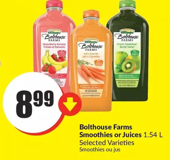 FreshCo Bolthouse farms smoothies or juices offer
