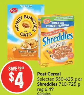 FreshCo Post cereal or shreddies offer