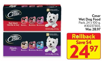 Walmart Cesar wet dog food offer