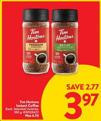 Walmart Tim hortons instant coffee offer