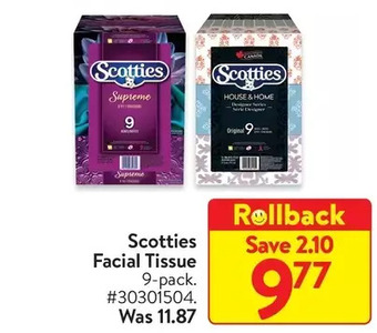 Walmart Scotties facial tissue offer