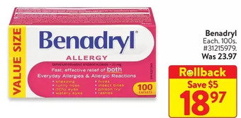 Walmart Benadryl offer