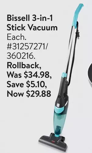 Walmart Bissell 3-in-1 stick vacuum offer