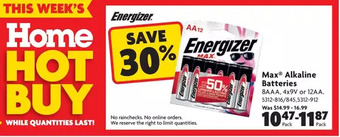 Home Hardware Max alkaline batteries offer