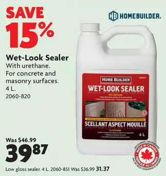 Home Hardware Wet-look sealer | low gloss sealer offer