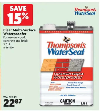 Home Hardware Clear multi-surface waterproofer offer