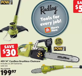 40v 14" cordless brushless chainsaw