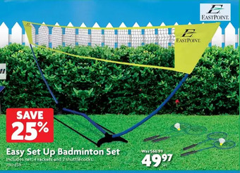 Home Hardware Easy set up badminton set offer