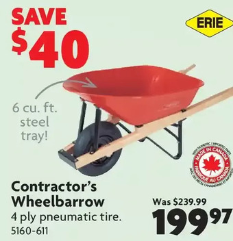 Home Hardware Contractor's wheelbarrow offer