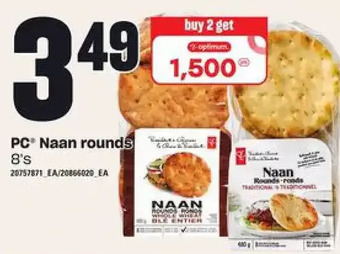 Loblaws Pc naan rounds offer