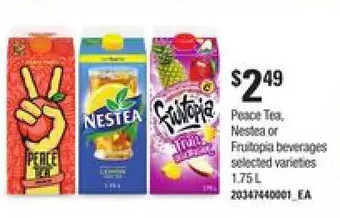 Loblaws Peace tea, nestea or fruitopia beverages offer